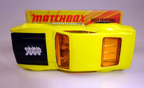 Matchbox Superfast Nr. 44B Boss Mustang gelb & schwarz silberne Bpl. in Box - Picture 6 of 8