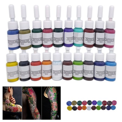 20 Farben Set Tattoofarbe 5ml Kunst Tattoo Farben Ink Pigment ...