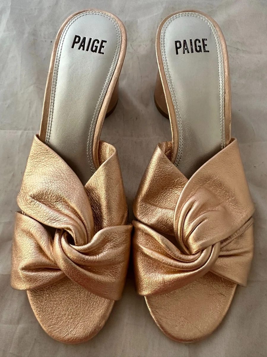 PAIGE Francesca Slip On Sandal Rose Gold Leather Women Size 9 M