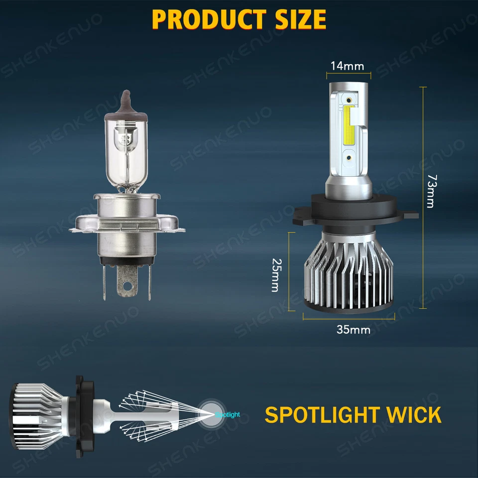 Kit de conversão de faróis de LED redondos H4 feixe alto baixo 7" para Ford F150 1975-1979 - Imagem 4 de 4