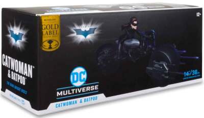 DC Multiverse Dark Knight 7'' Scale Vehicle Figure Catwoman & Batpod Gold Label