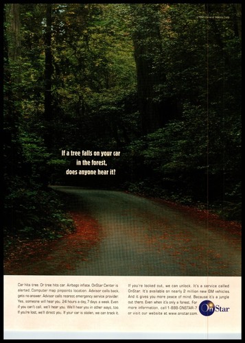 1998 OnStar - Backroad scenic route nature forest trees - Vintage Print Ad
