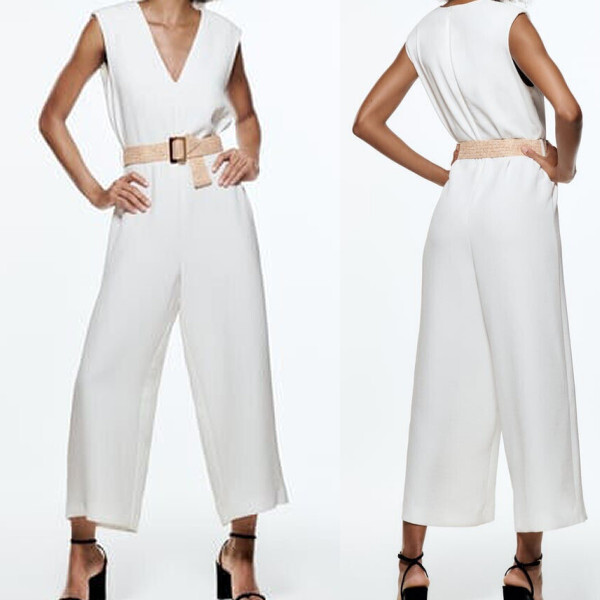 ZARA キュロット 3067/950 ZARA WOMAN SS24 SHORT PLAYSUIT DRESS WITH CONTRAST BOX
