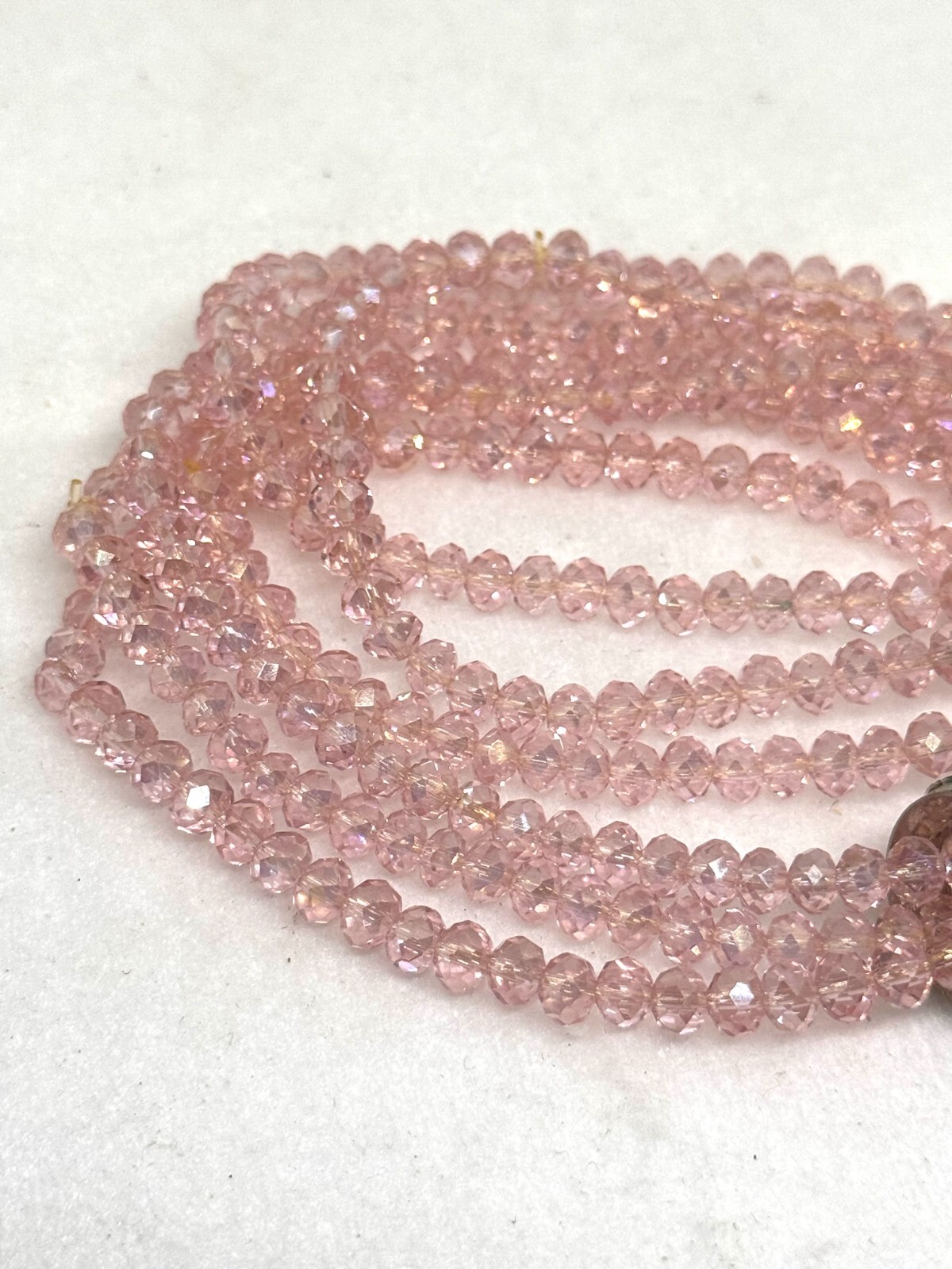 Two flashy pink crystal bracelets, rhinestone rou… - image 3