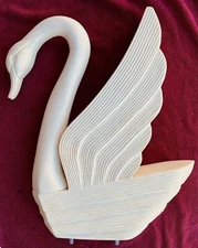 Carved Stone Art Deco White Swan, Architectural Artifact, 65 lbs, 2 Bolts, 1920s