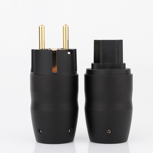 Carcasa de aluminio + enchufe de cable de alimentación HiFi conector Schuko UE chapado en oro/rodio - Imagen 4 de 14
