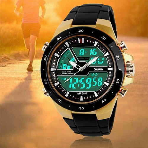 Chronograph Men Sport Wrist Watch Digital Big Dial Date Analog Military - Picture 4 of 7