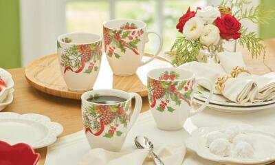 Princess House MARBELLA Winter Berry Coffee Mugs (3497) New! | eBay