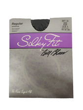 NIP New Bill Blass Silky Fit Pantyhose Size A Black Cotton Lined Sandalfoot 3950