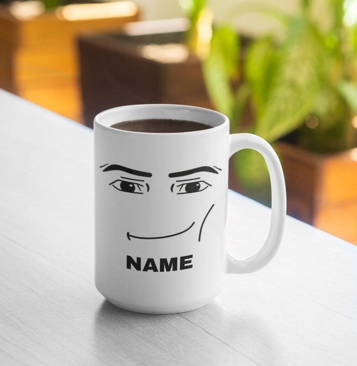 Taza de café divertida personalizada Roblox Guy Face