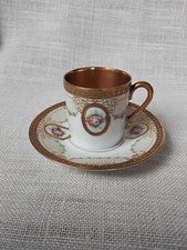 Rosenthal art deco Mokkatasse Sammeltasse Goldekor Florales Muster