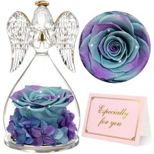 Yamonic Valentines Day Gifts for Her, Angel Figurines with Real Rose Gifts fo...