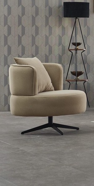 Wohnzimmer Sessel Einsitzer Polstersessel Stoff Luxus Beige Sitzer MöBel-image
