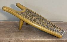 Vintage Boot Jack Acme Molded Resin Faux Tooled Western Floral Cowboy Rancher
