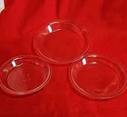 3-Vtg PYREX Baking Dishes 8"-9" & 10"  Clean Clear Glass Pie Pan  208-209-210