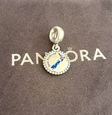 Pandora New Zealand Map Charm Dangle Pendant S925 Sterling Silver