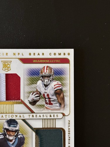 2020 National Treasures B. Aiyuk J. Reagor Rookie NFL Gear Combo Materials #/25 - Foto 5 di 11