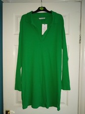 Womens New Body Con Green Ribbed Collared Dress Size 20