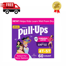 Pull-Ups Girls Potty Training Pants, Size 4T-5T, 38-50 lbs, 60 Count, Sealed