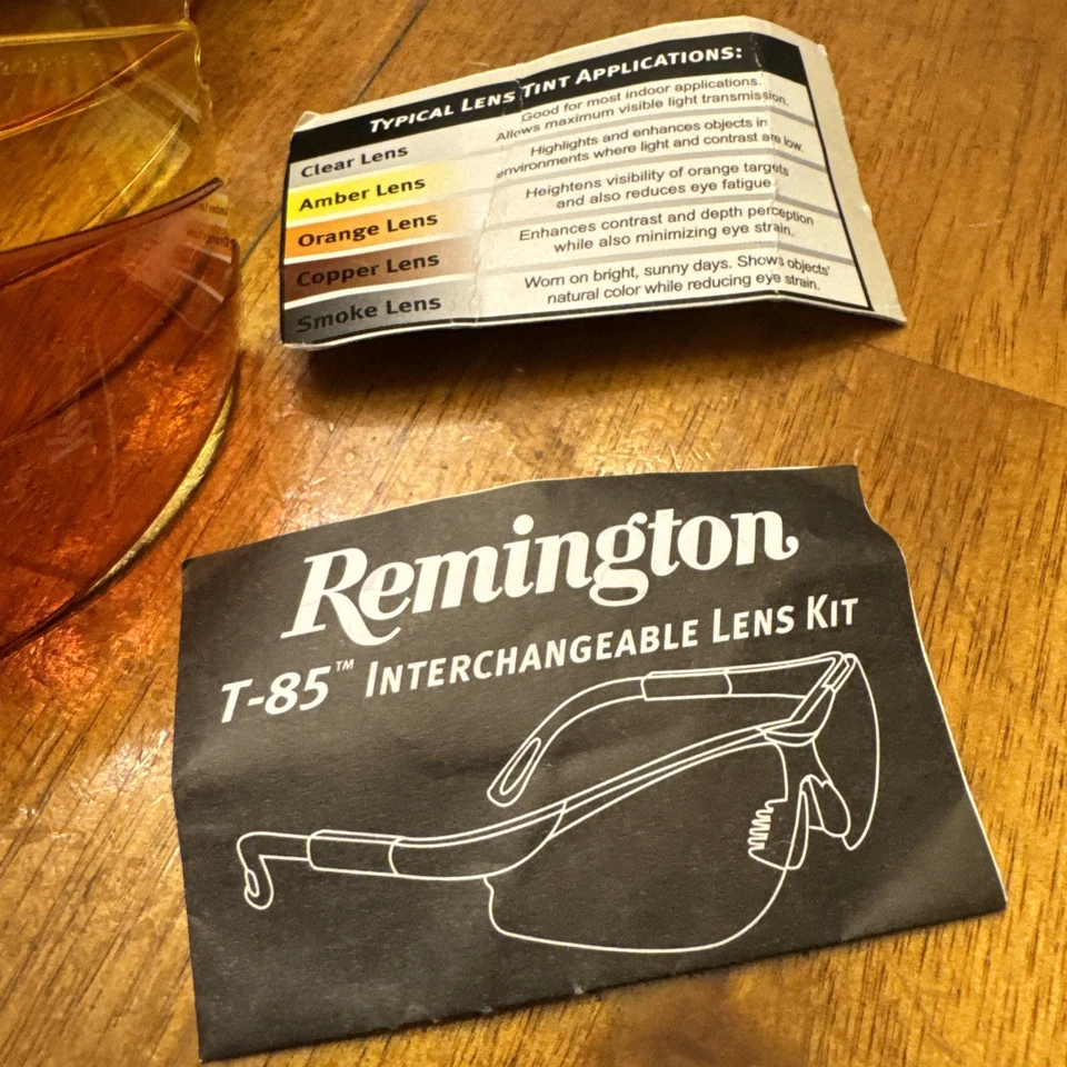 🥽Lente intercambiable Remington T-85 4 lentes ANSI protección UV vidrio de disparo Foto 4 de 4