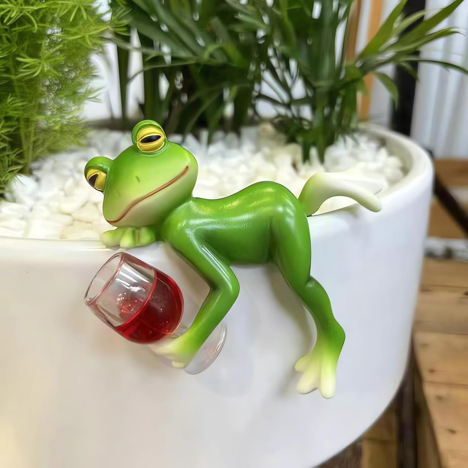 Mini Frog Figurine Planter Hugger - Fun Garden Decor for Pots and Outdoors