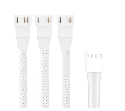 PANO-MOUNTS 2 Pack 10.6inch 4Pin PWM Fan Extension Splitter Cable 27CM, white 
