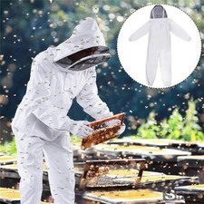 Full Body Beekeeping Suit Ventilated Hood Protective Coverall Jacket & Pants