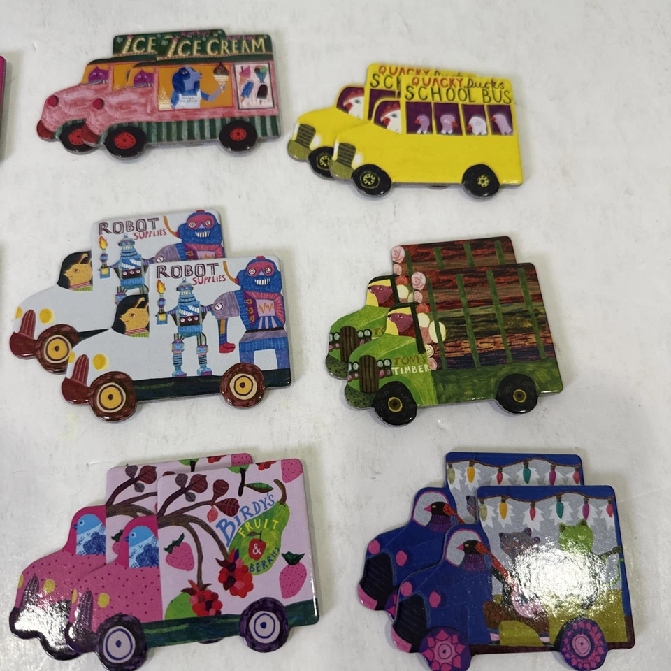 eeBoo Trucks and a Bus Little Memory Matching Game 12 Shaped Pairs 3+ Best Toy - Image 4 of 4