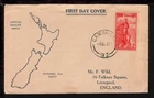 NEW ZEALAND 1937 HEALTH STAMP ROCK CLIMBING NZ MAP FIRST DAY COVER (L503)