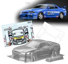 1Set GTR R34 1/10 1:10 M Car PC Body Shell 210Mm Wheelbase Clean RC Drift Body S