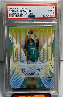 2024 Illusions PSA 9 #/99 Brian Thomas Jr Rookie Auto Clutch Signature 