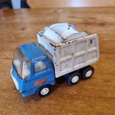 VINTAGE 1970s BLUE TONKA DUMP TRUCK DUSTBIN LORRY TIPPER TIN PLATE TOY DIE CAST