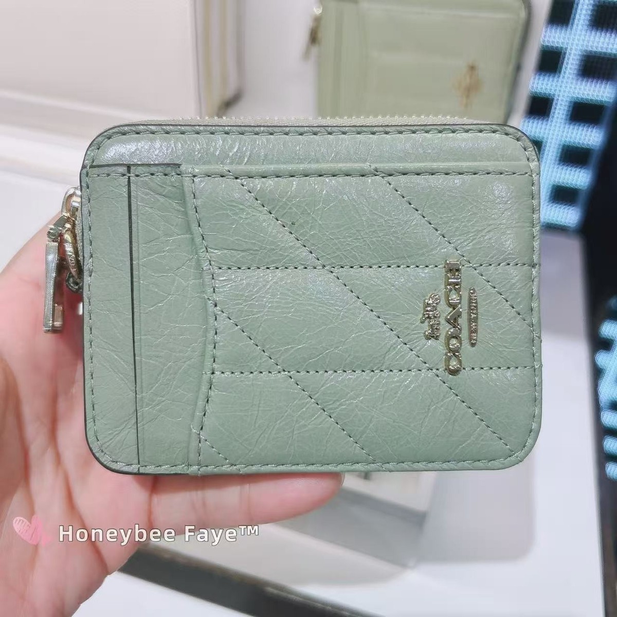 NWT Coach Zip Card Case With Quilting CEC51 | eBay