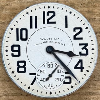 16s Waltham Pocket Watch Movement Grade Vanguard 23 Jewels Adjusted 5 Pos