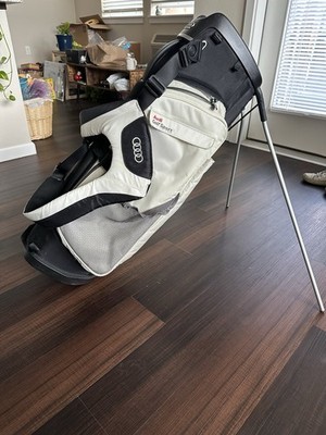Rare Audi Golf Sport Stand Bag Black White Gray Lightweight 6-Way