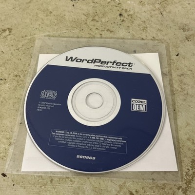 Corel, Word Perfect Productivity Pack, 980269 w/serial number 