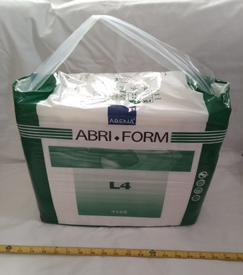 Abena Abri-Form Comfort L-4 Plastic-Backed Briefs - White, L, Pack of 12.