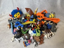 Bottom of Toy Chest /Box Animals Figures 2+ lbs Mixed Toys Lot Parts & Pieces