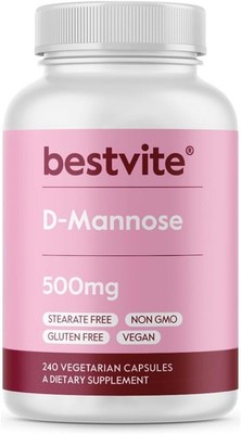 BESTVITE D-Mannose 500mg (240 Vegetarian Capsules) - No Stearates - No... 