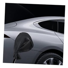 Car Magnetic Adhesion Charging Port Cover,Portable EV Charger Plug Port Black