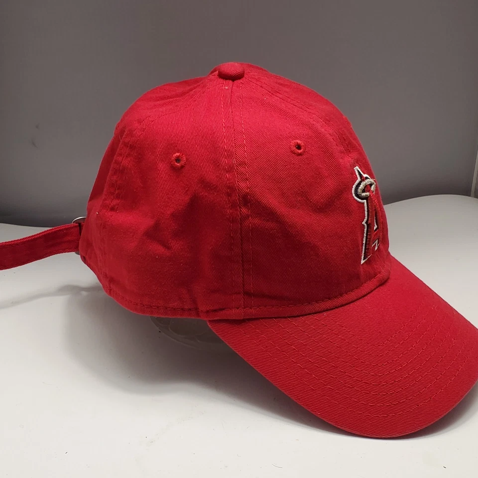 Los Angeles Angels Hat Cap Strap Back Womens Red MLB Baseball New Era 9TWENTY - Image 3 of 4