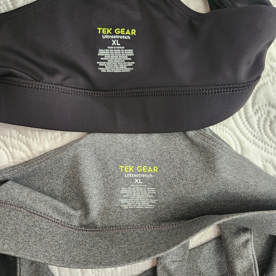 Lot 2 Tek Gear Ultrastretch Medium-Impact V-Neck Sports Bras Women's XL NO PADS - Image 4 of 4