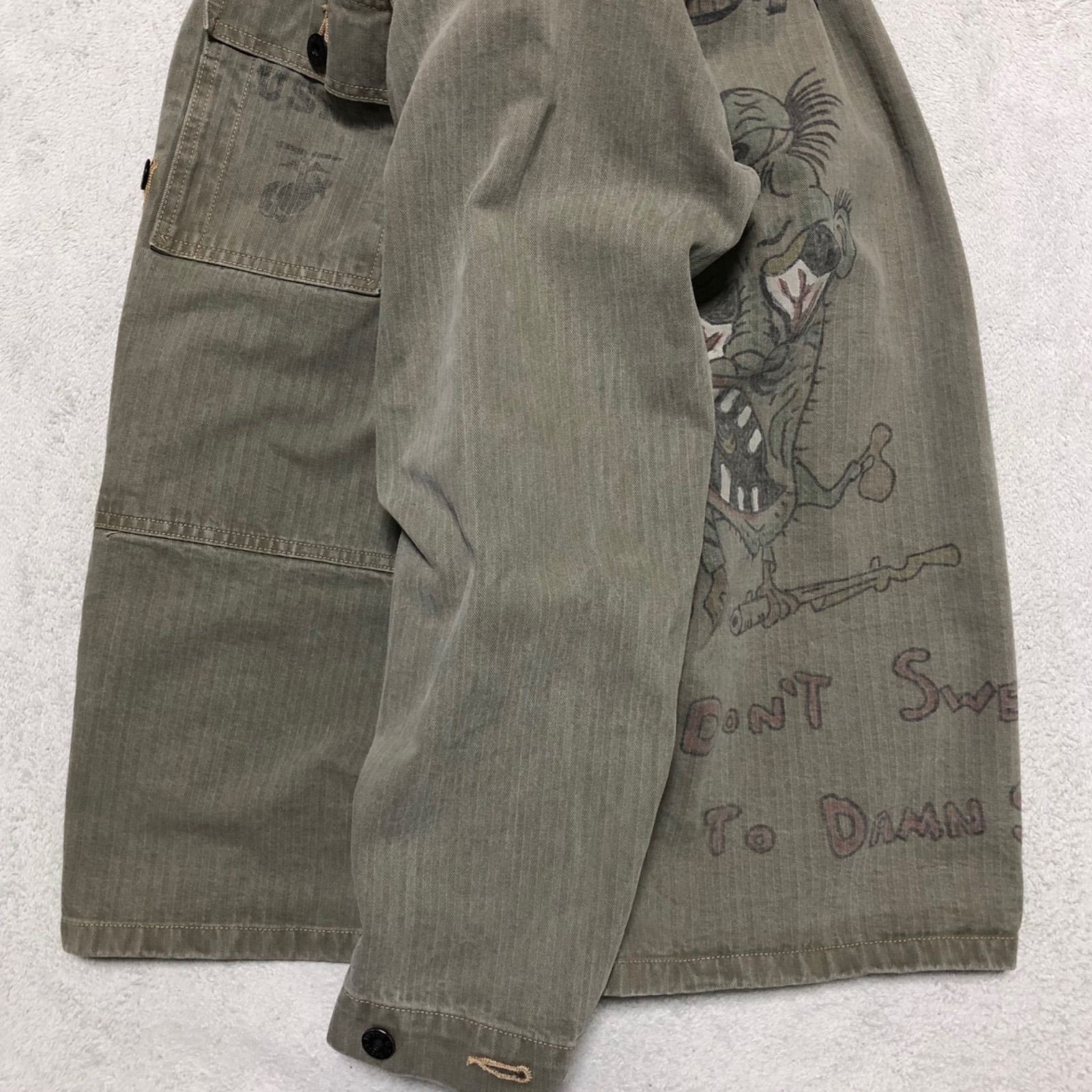 Buzz Rickson'S Herringbone Utility Jacket Hand Pa… - image 16