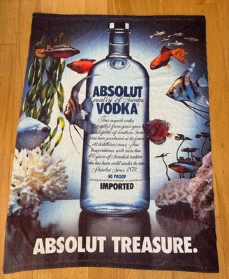 Super Rare Vintage Absolut Vodka Treasure. 1985 Ad Beach Towel 61x 45.5 New