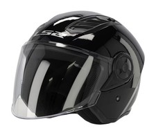Open Face Helmet, LS2 Airflow II - Solid Gloss Black,  3XL, New