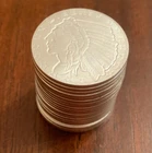 1/4 oz Golden State Mint Silver Round Incuse Indian .999 Fine TUBE OF 20