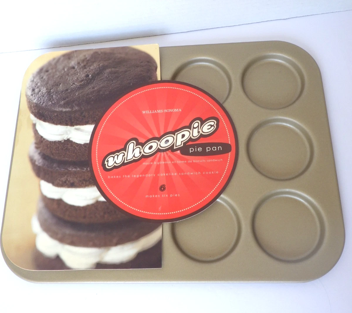 NEW Williams Sonoma Whoopie Pie Pan 12 Cavity Makes 6 Whoopie Pies RECIPE