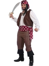 Shipwrecked Deckhand Pirate Men's Costume Plus Size 48