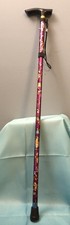 Anodized Aluminium  adjustable 33" to 37" Floral Design Walking Cane