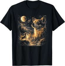 Chihuahua Howling to The Moon Vintage 90s Retro Animal Unisex T-Shirt